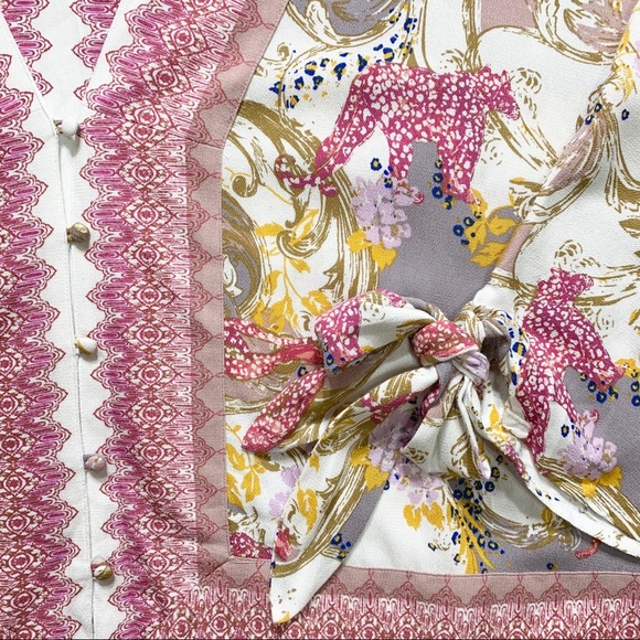 SOLD-NWT Free People Tie Sleeve Kimono Blouse - Picture 5 of 7